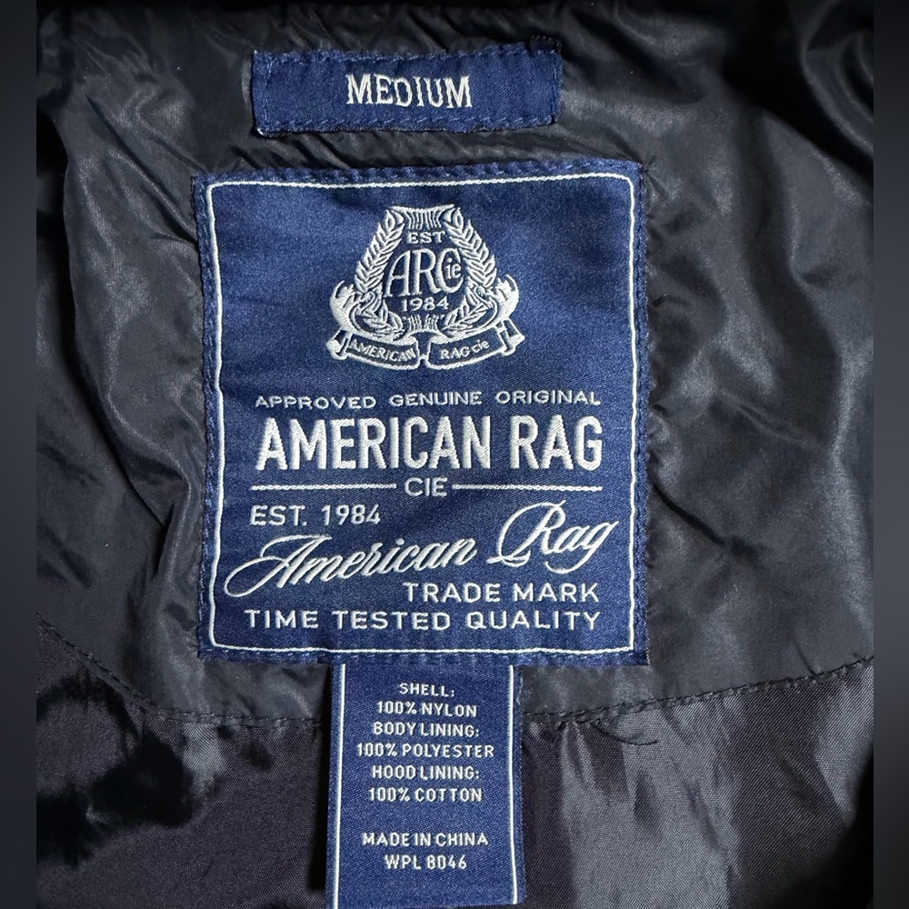 American Rag Men's Black Hooded Windbreaker - Picture 7 of 7